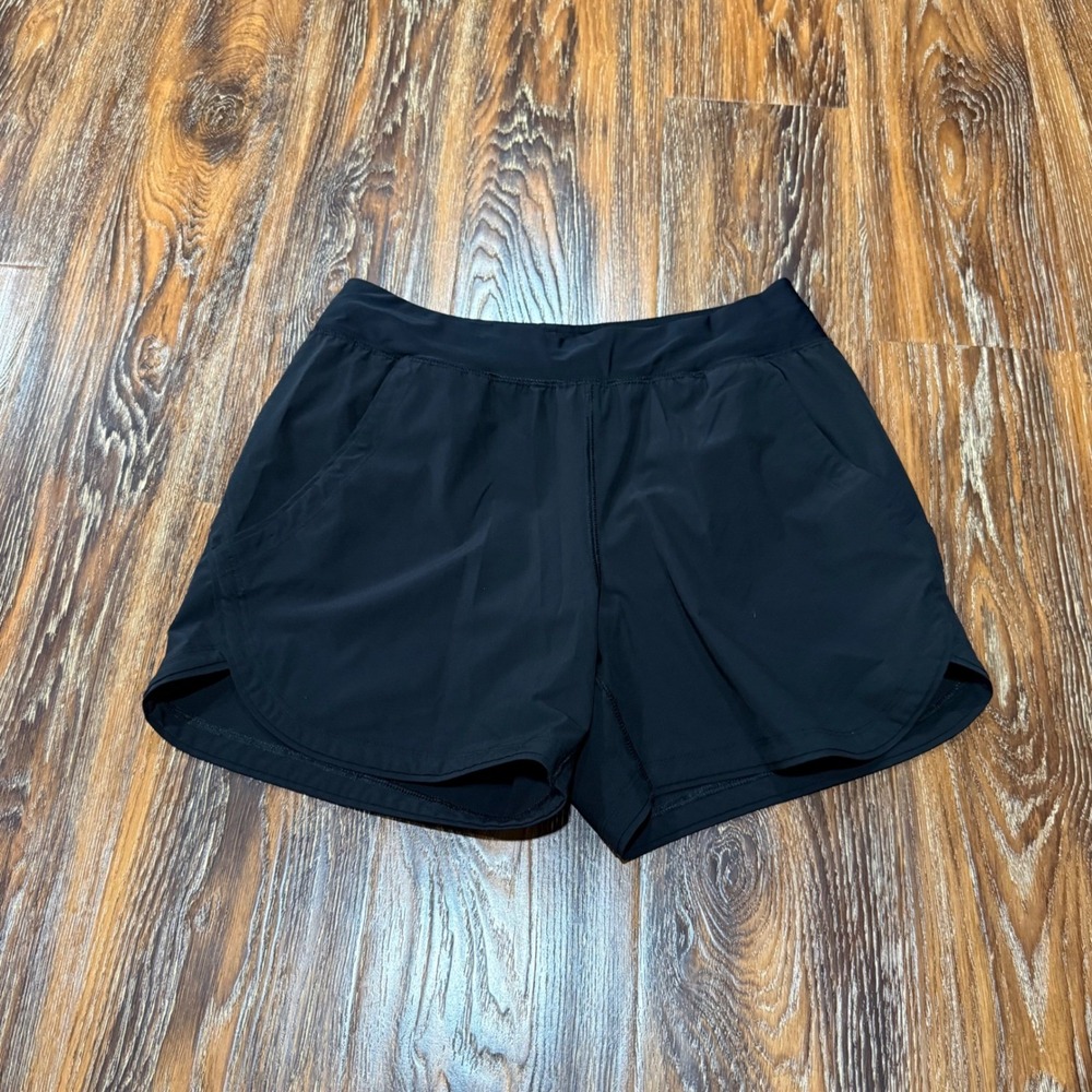 Lands End Women's Black Active Athletic Swim Shorts Liner and Pockets Size 8